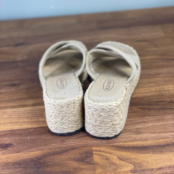 Vintage Old Navy Espadrille Sandal Wedges 7 Square Toe - Picture 6 of 8